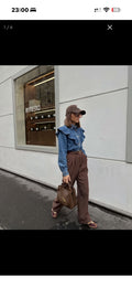 Camisa denim Marietta con volantes