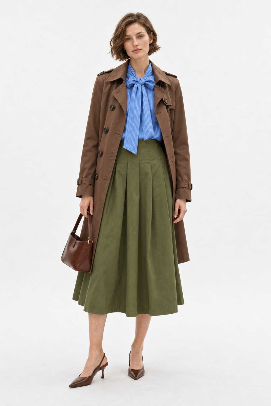 Gabardina marrón con modelo